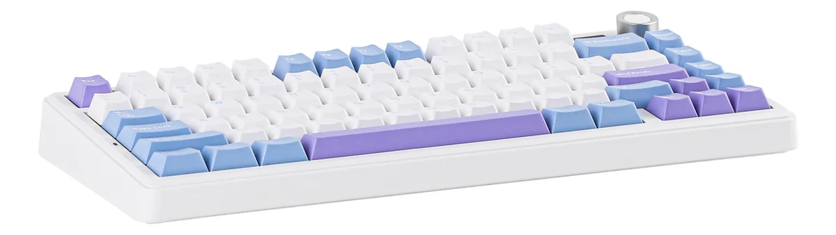 Perifericos Teclado Inalambrico Aula F75 Max Light Blue + White + Purple Switch Reaper Gamer Mecanico BT