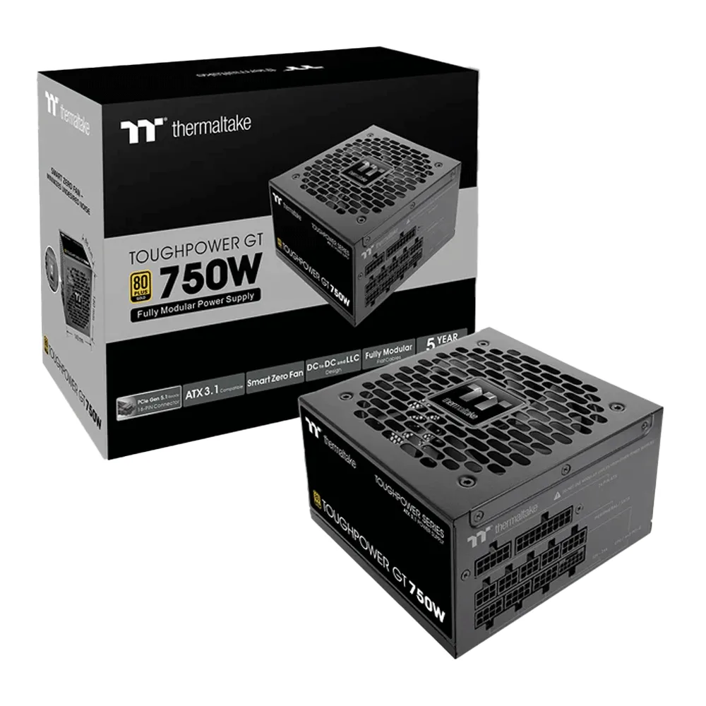 Fuente Certificada Thermaltake 750W Toughpower GT 80 Plus Gold Full Modular PS-TPT-0750FNFAGG-3