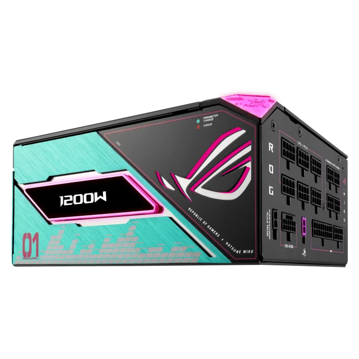 Fuente Certificada Asus 1200W Rog Thor Hatsune Miku 80 Plus Platinum III Full Modular ROG-THOR-1200P3-MIKU