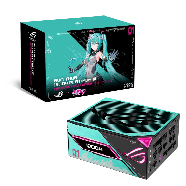 Fuente Certificada Asus 1200W Rog Thor Hatsune Miku 80 Plus Platinum III Full Modular ROG-THOR-1200P3-MIKU