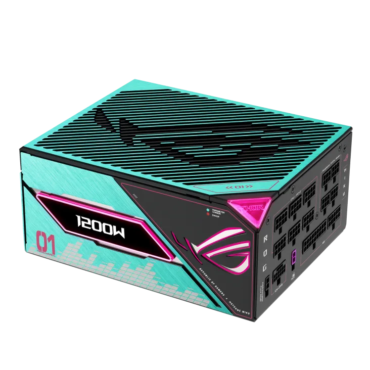 Fuente Certificada Asus 1200W Rog Thor Hatsune Miku 80 Plus Platinum III Full Modular ROG-THOR-1200P3-MIKU