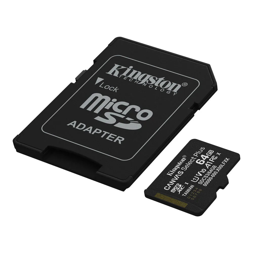 Almacenamiento MicroSD Kingston 64GB 100mb/s A1 Canvas Select Plus SDCS3/64GB