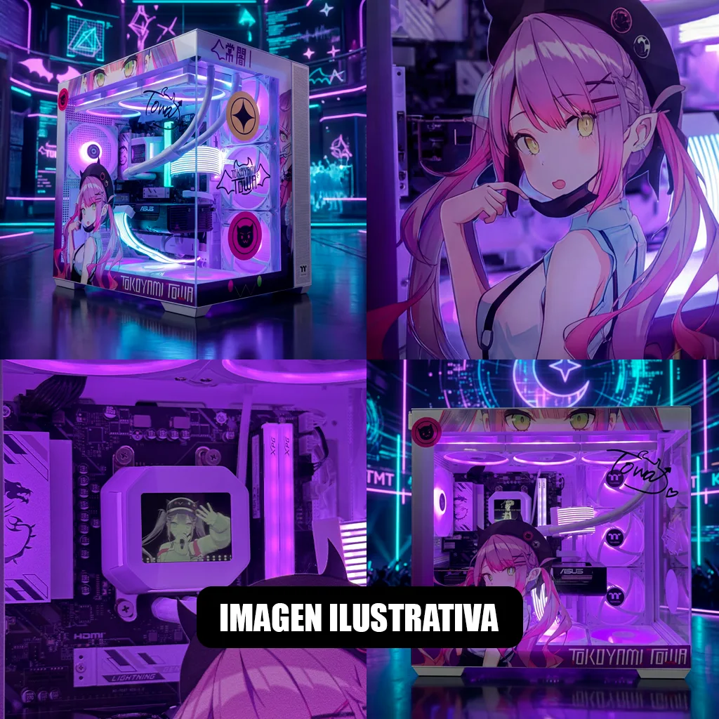 PC Armada Gamer Personalizada Tokoyami Towa Ryzen 7 9800X3D /Cooler /RX 9070 XT /B850 /32GB /2TB /Gabinete /Fuente 750W 80P
