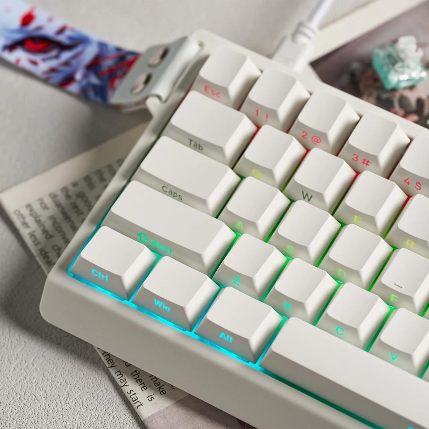 Perifericos Teclado USB FGG Madlions MAD68 HE RGB White Switch Per Shaft Pro Gamer Magnetico