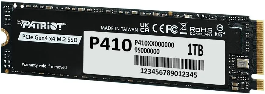 Almacenamiento Disco Solido SSD NVMe Patriot 1TB P410 PCIe 4.0 M.2 P410P1TBM28H