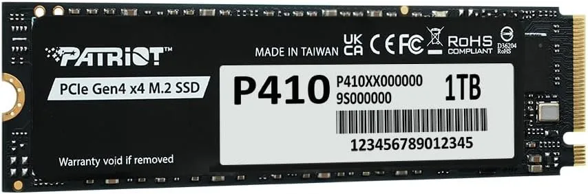 Almacenamiento Disco Solido SSD NVMe Patriot 1TB P410 PCIe 4.0 M.2 P410P1TBM28H