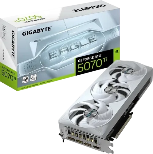 PLACA DE VIDEO NVIDIA GEFORCE GIGABYTE RTX 5070 TI EAGLE OC ICE SFF 16G GV-N507TEAGLEOC ICE-16GD
