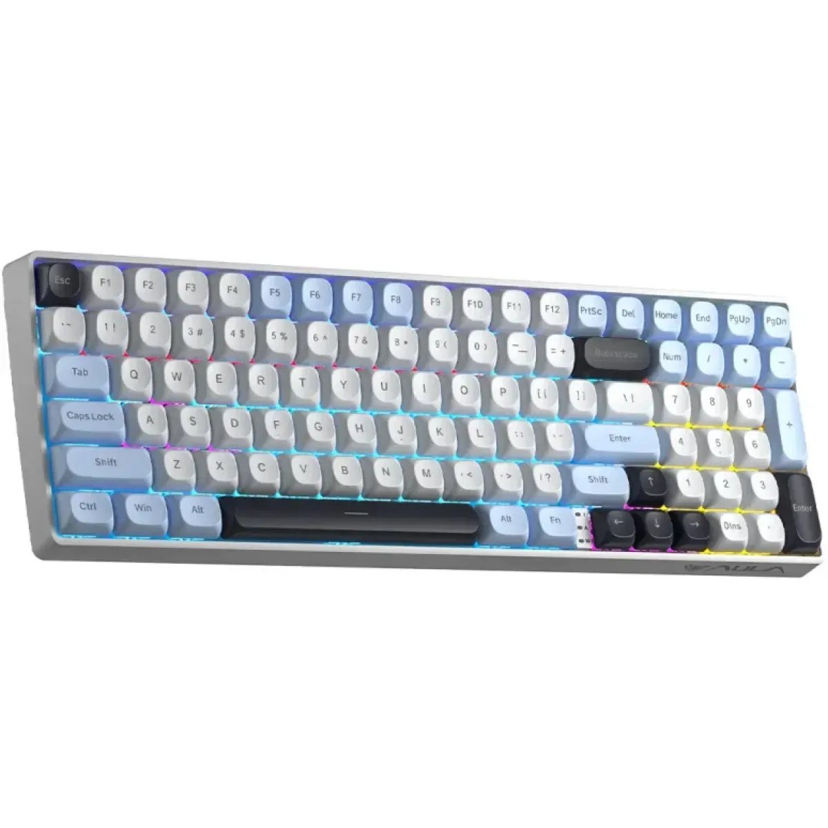 Perifericos Teclado Inalambrico Aula S100 Pro Blue + White + Dark Purple Switch Red Gamer Mecanico BT