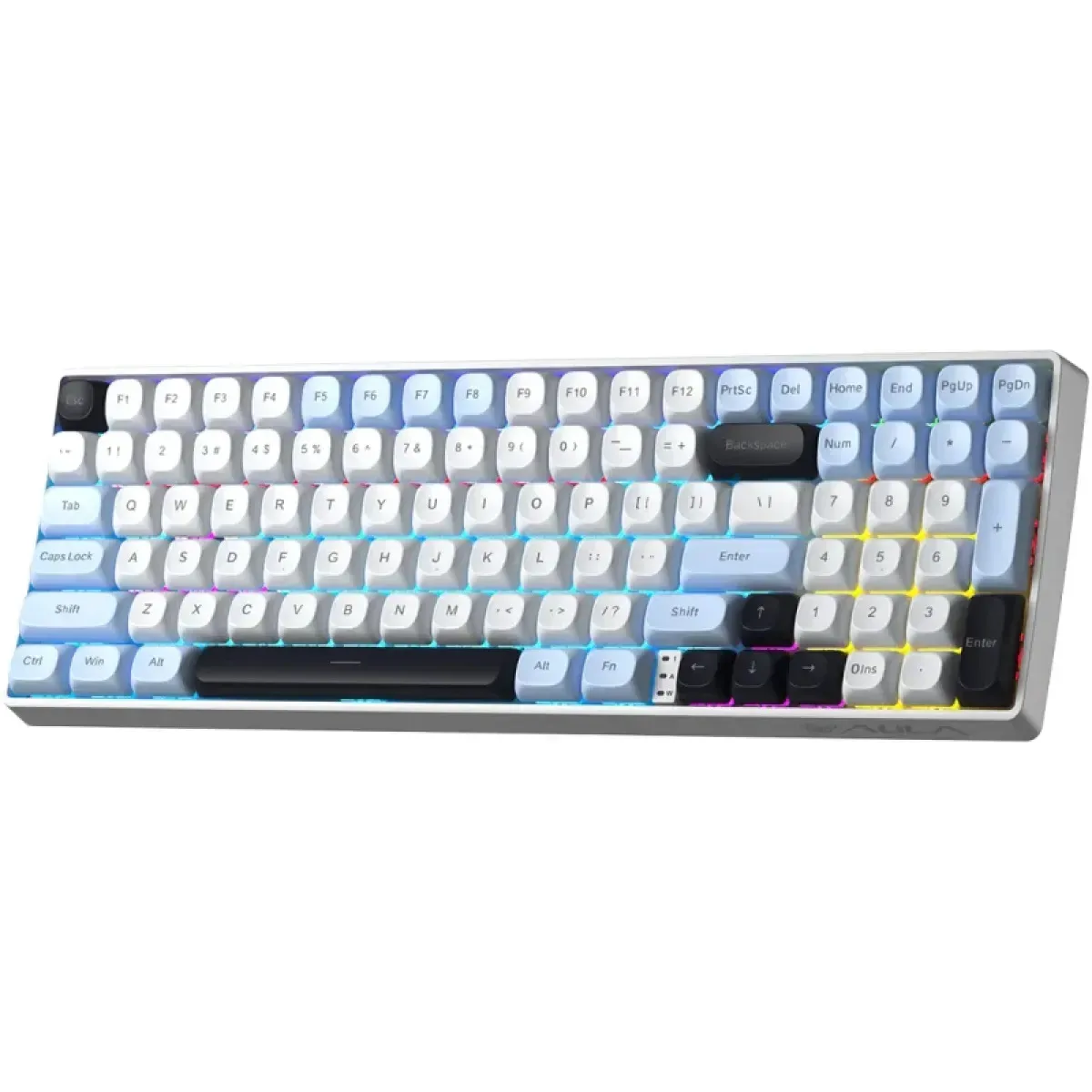 Perifericos Teclado Inalambrico Aula S100 Pro Blue + White + Dark Purple Switch Red Gamer Mecanico BT