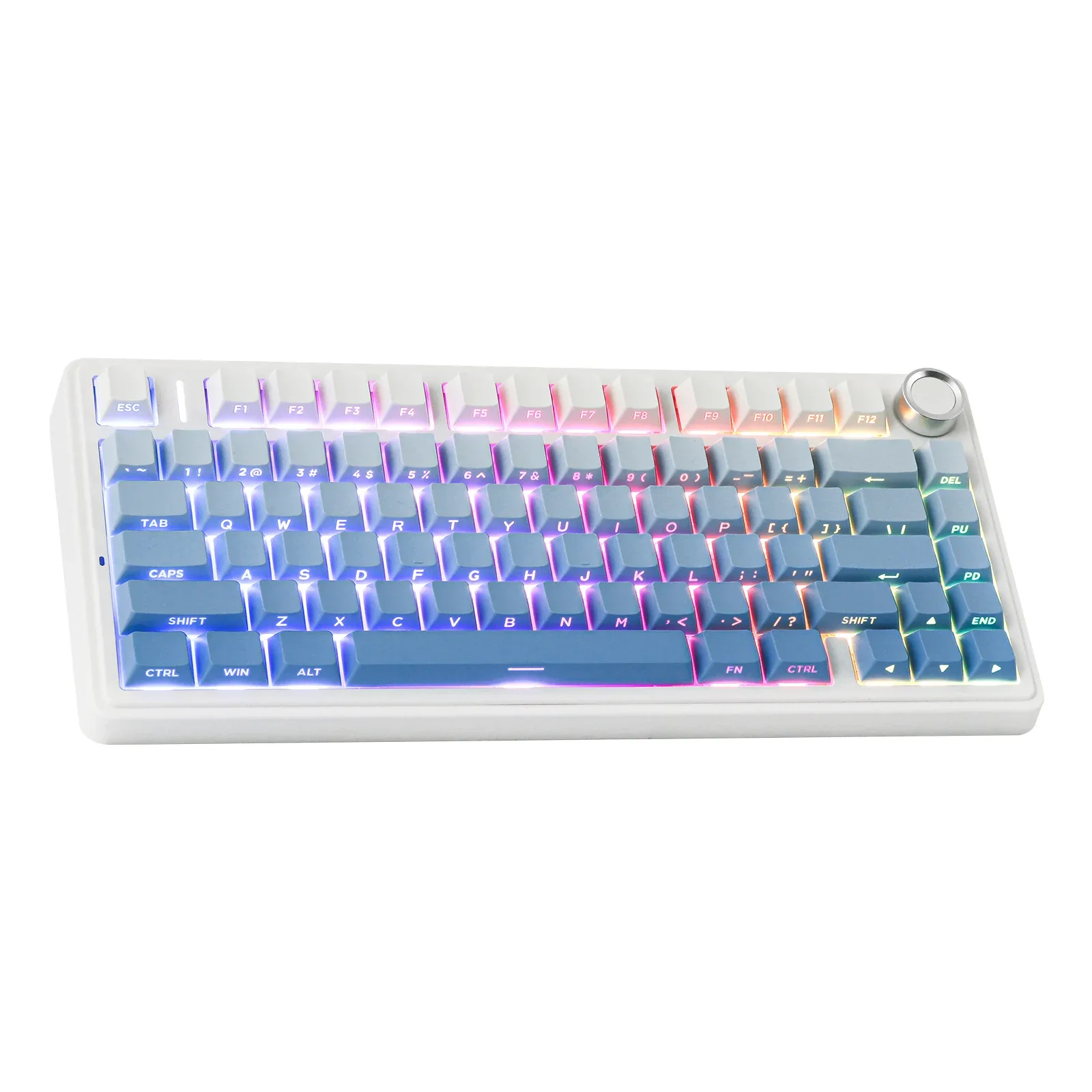 Perifericos Teclado Inalambrico Aula F75 White + Gradient Blue Switch Reaper Gamer Mecanico BT