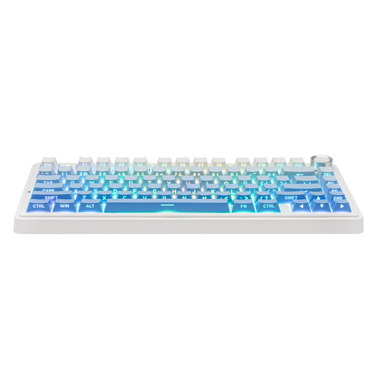 Perifericos Teclado Inalambrico Aula F75 White + Gradient Blue Switch Reaper Gamer Mecanico BT