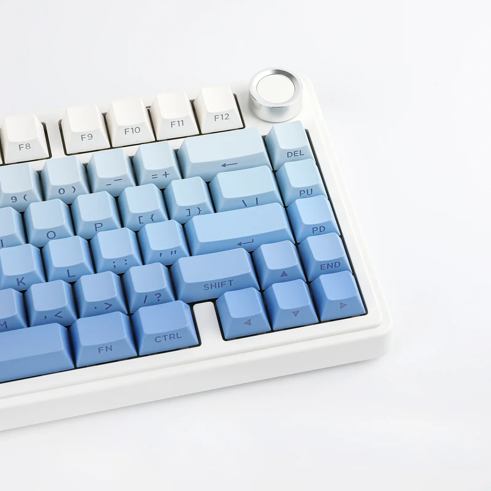 Perifericos Teclado Inalambrico Aula F75 White + Gradient Blue Switch Reaper Gamer Mecanico BT