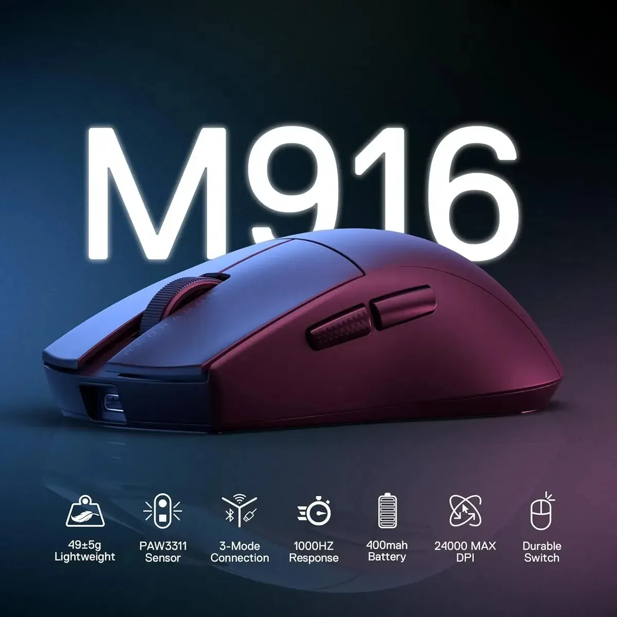 Perifericos Mouse Inalambrico Redragon K1NG PRO 4K Bluetooth White Gamer M916W-PRO-4K