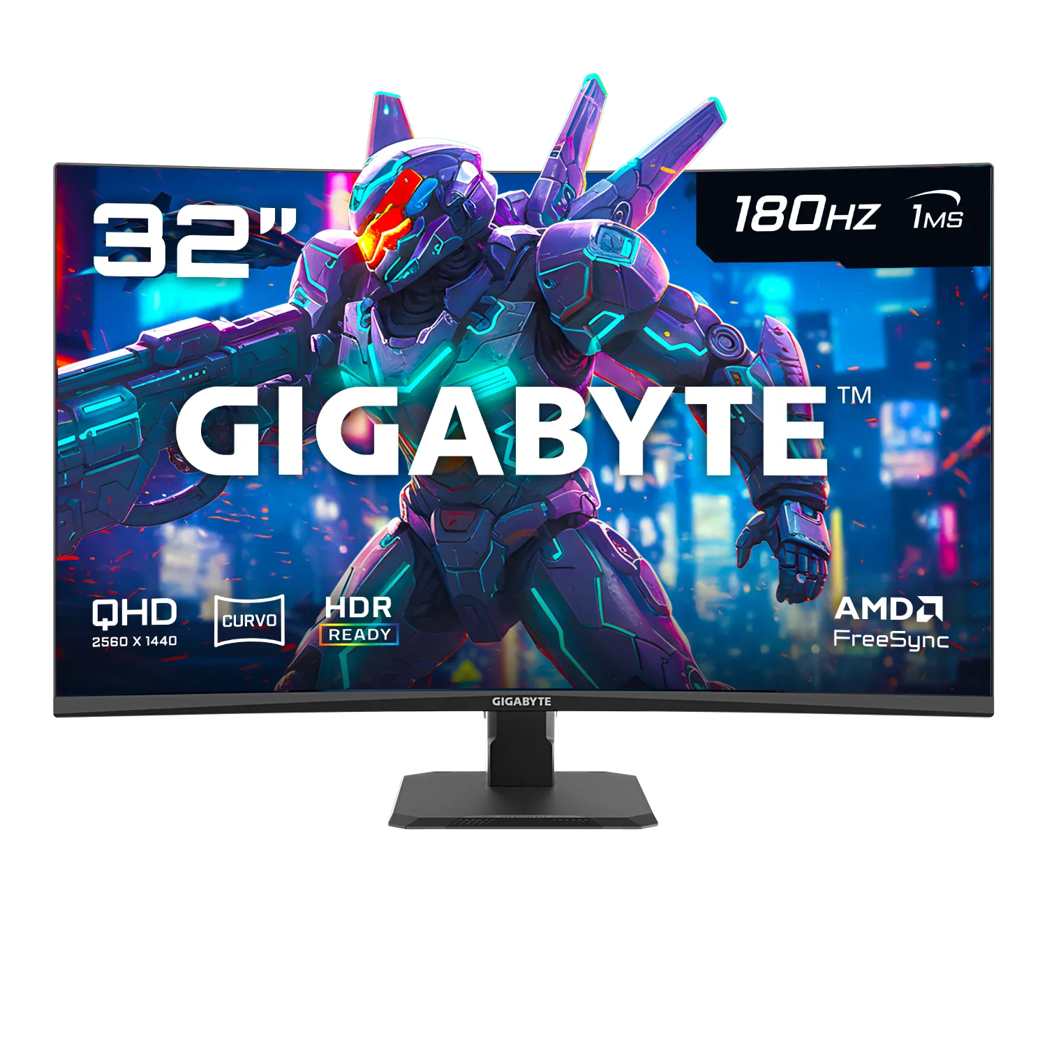 Monitor 32 Gigabyte 2K 180Hz 1ms Curvo GS32QCA AR2