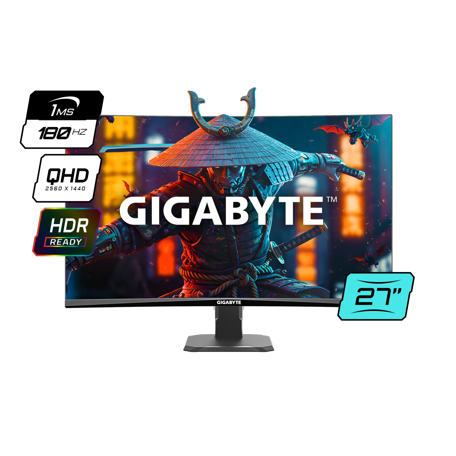 Monitor 27 Gigabyte 2K 180Hz 1ms Curvo GS27QCA SA1