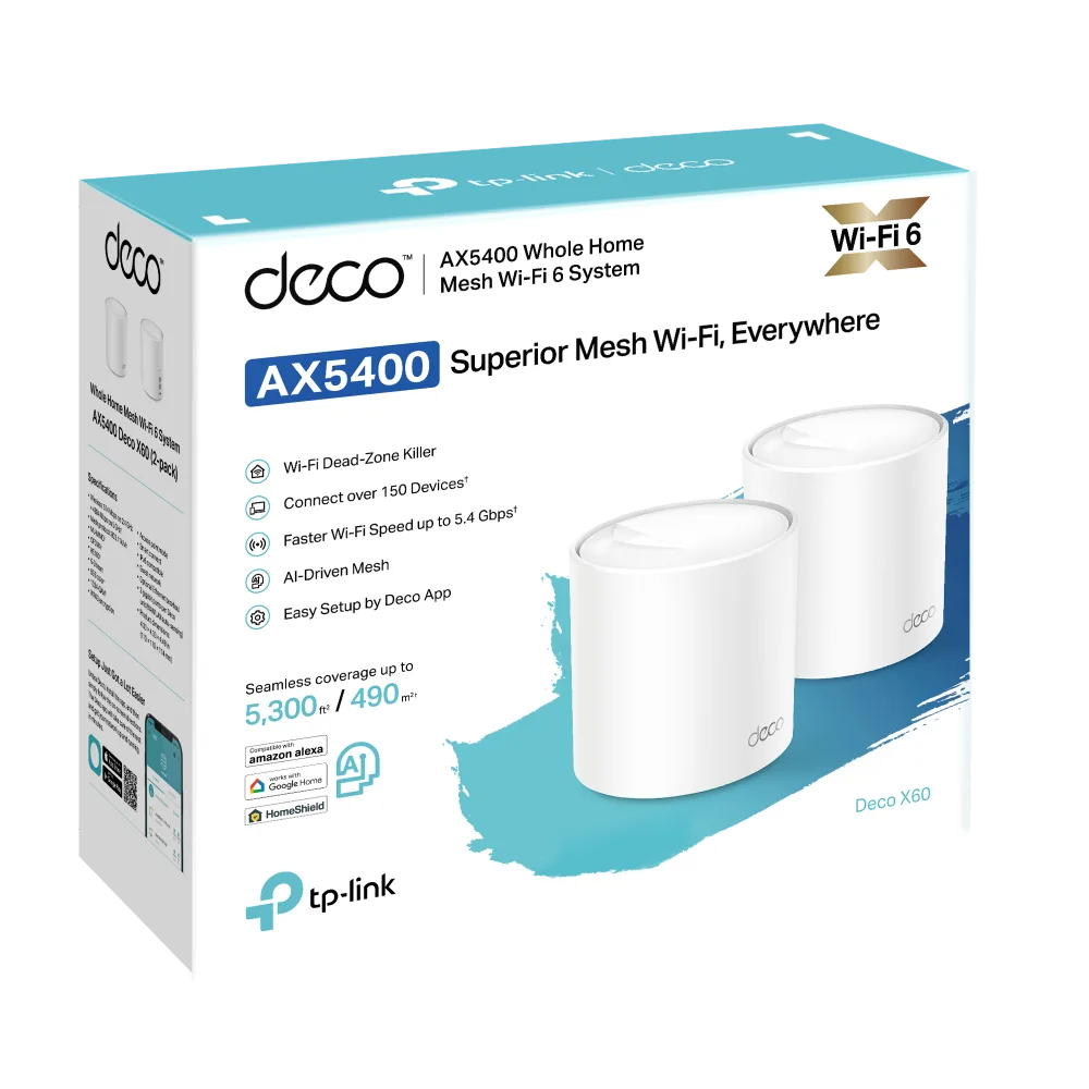 Conectividad Sistema Mesh Tp-Link Deco X60 Pack X2 AX5400