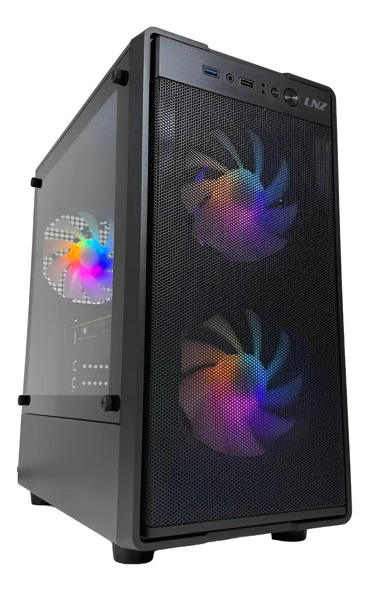 Gabinete Gamer LNZ M11 X3 Fan FRGB Black M11-SF-FRGB