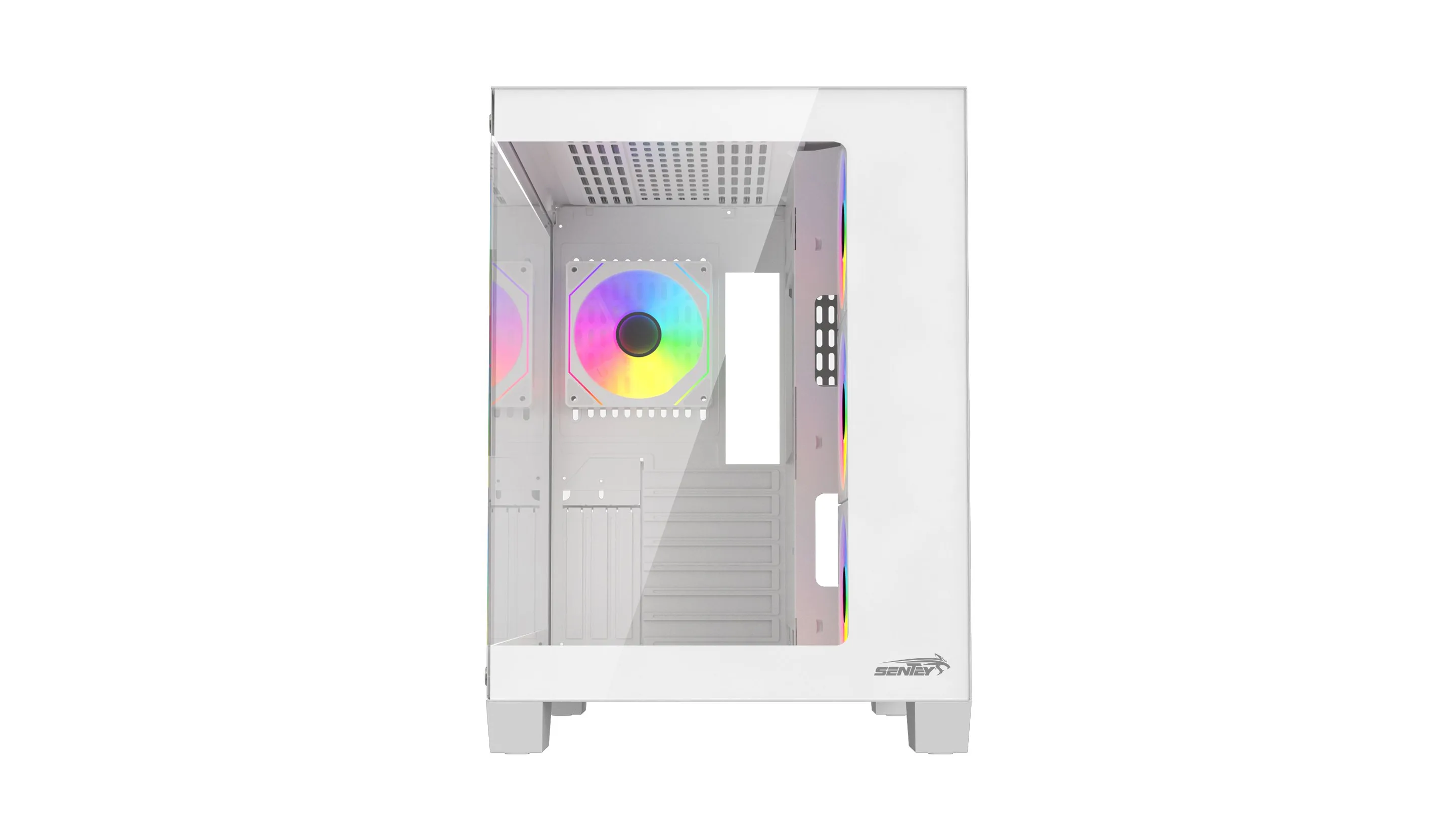 Gabinete Gamer Sentey Bearer PWM X4 Fan ARGB White BEARER-PWM-WHTA