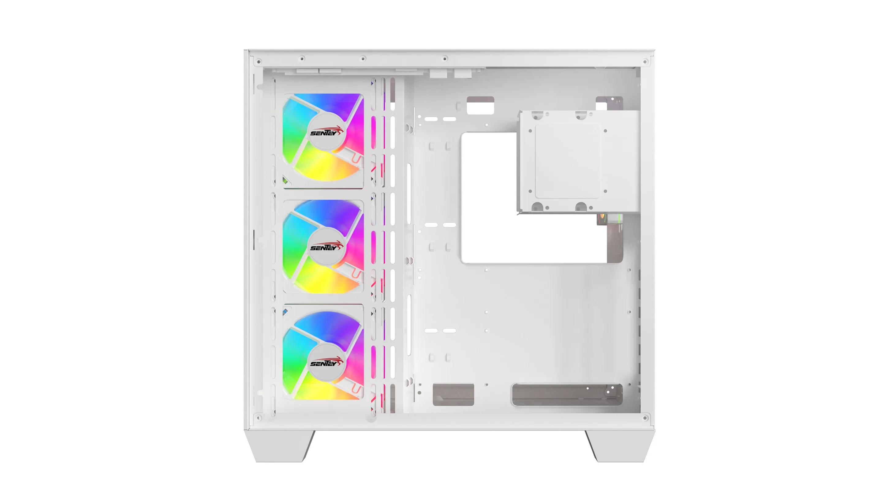 Gabinete Gamer Sentey Bearer PWM X4 Fan ARGB White BEARER-PWM-WHTA