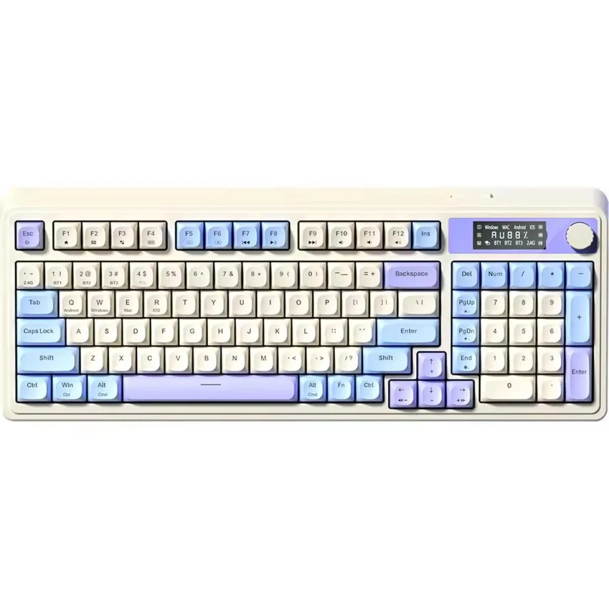 Perifericos Teclado Inalambrico Aula S99 Pro Light Blue + Milk Yellow + Purple Gamer BT