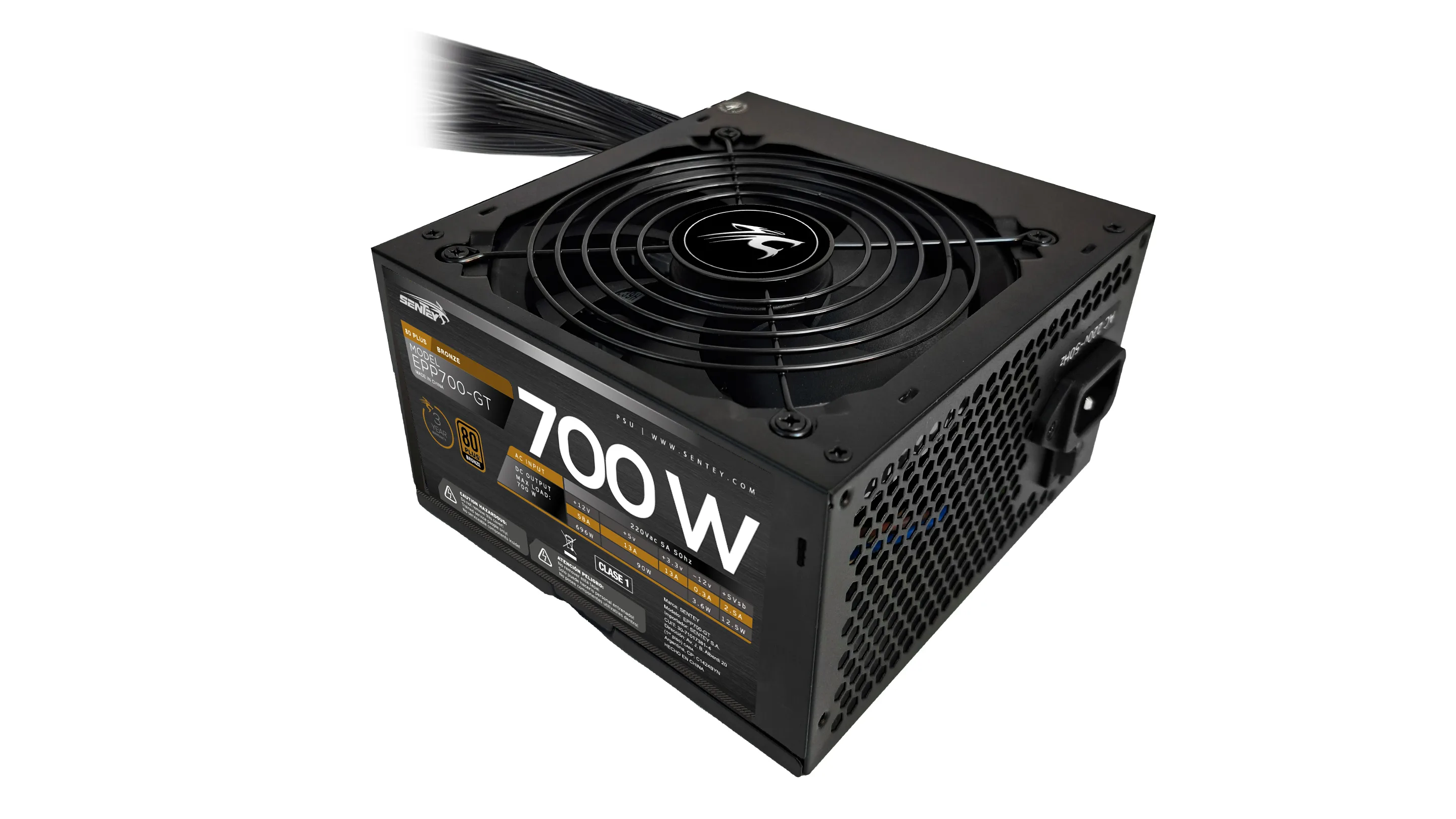 Fuente Certificada Sentey 700W 80 Plus Bronze EPP700-GT