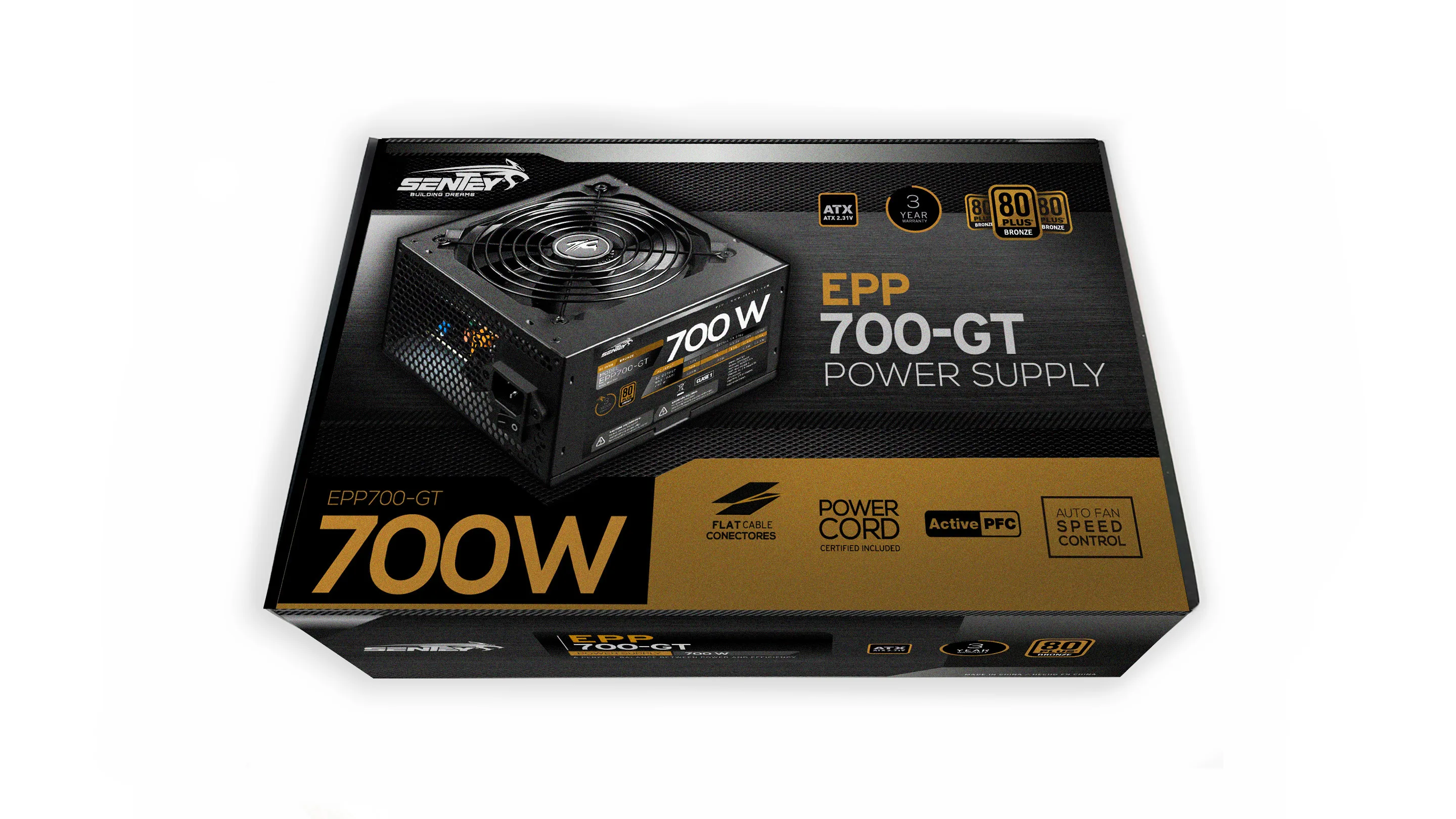 Fuente Certificada Sentey 700W 80 Plus Bronze EPP700-GT