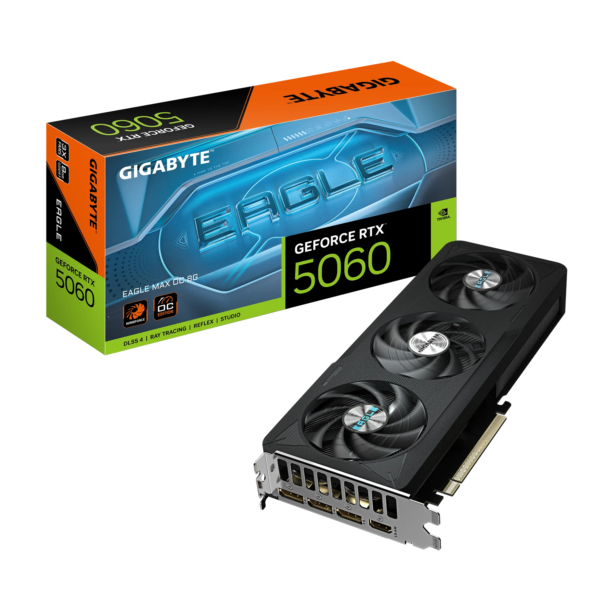 Placa De Video Nvidia Geforce Gigabyte RTX 5060 Eagle MAX OC 8G GV-N5060EAGLEMAX OC-8GD