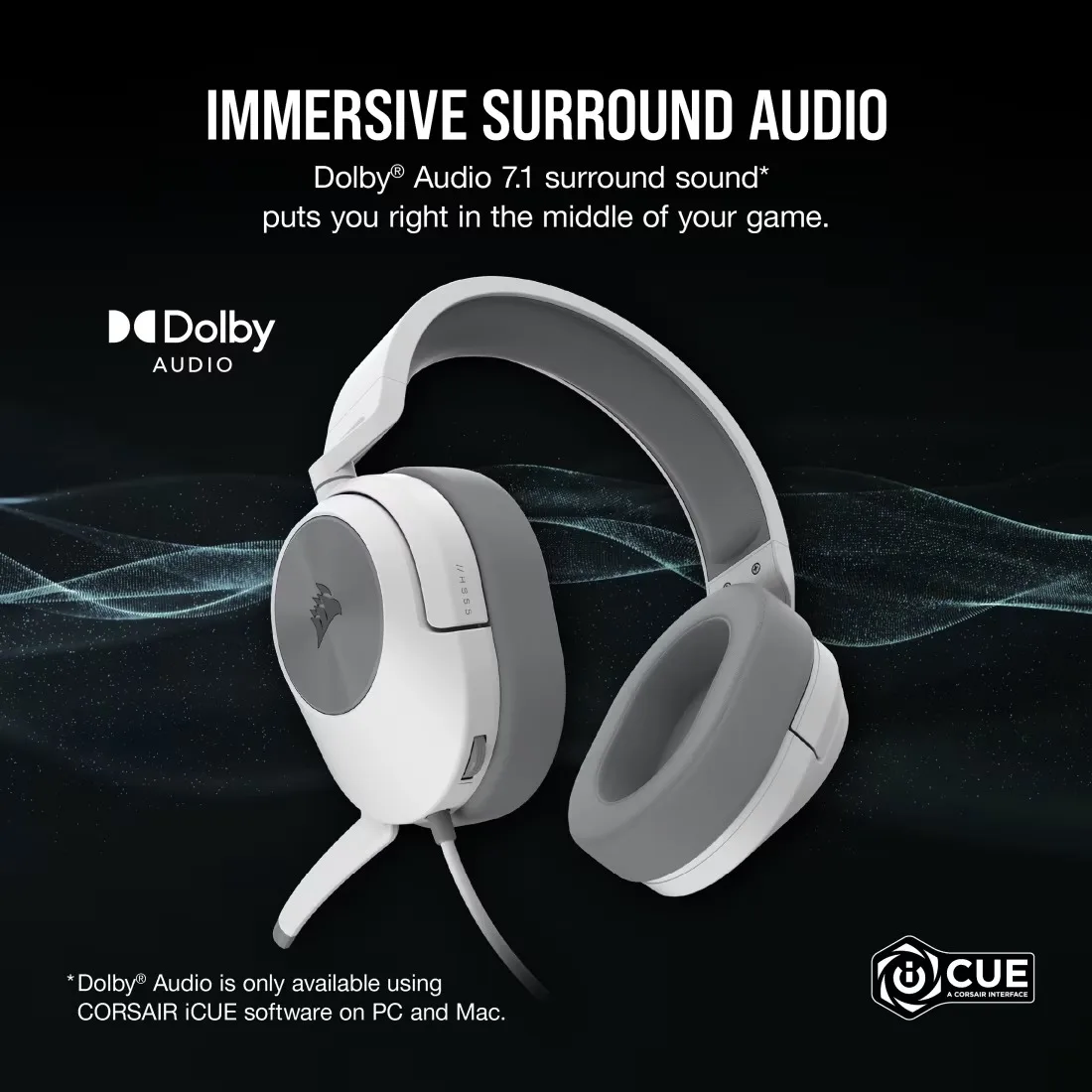 Perifericos Auricular Corsair HS55 Surround V2 White Gamer CA-9011390-WW