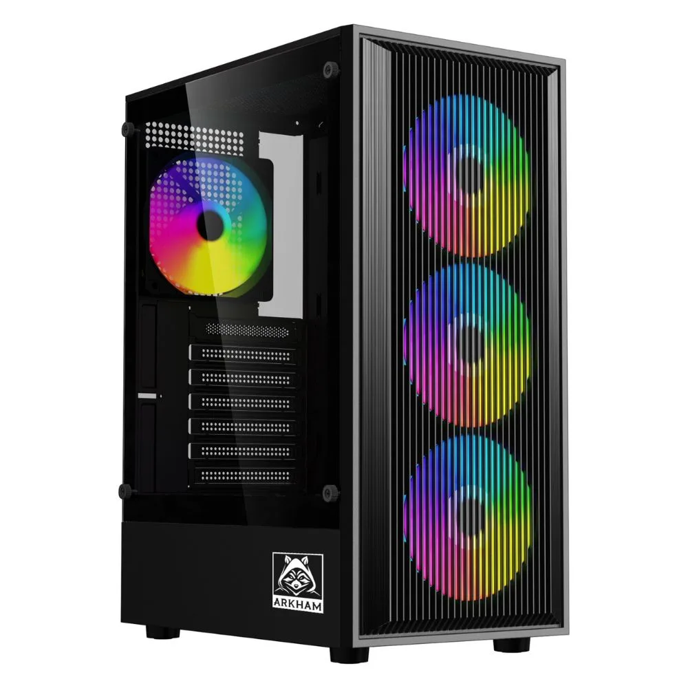 Gabinete Gamer Arkham Vorus Eco X4 Fan ARGB Black