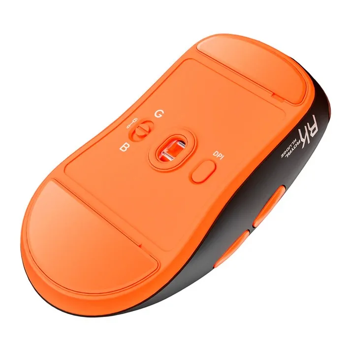 Perifericos Mouse Inalambrico Royal Kludge M30 Black Orange Gamer M30-BO