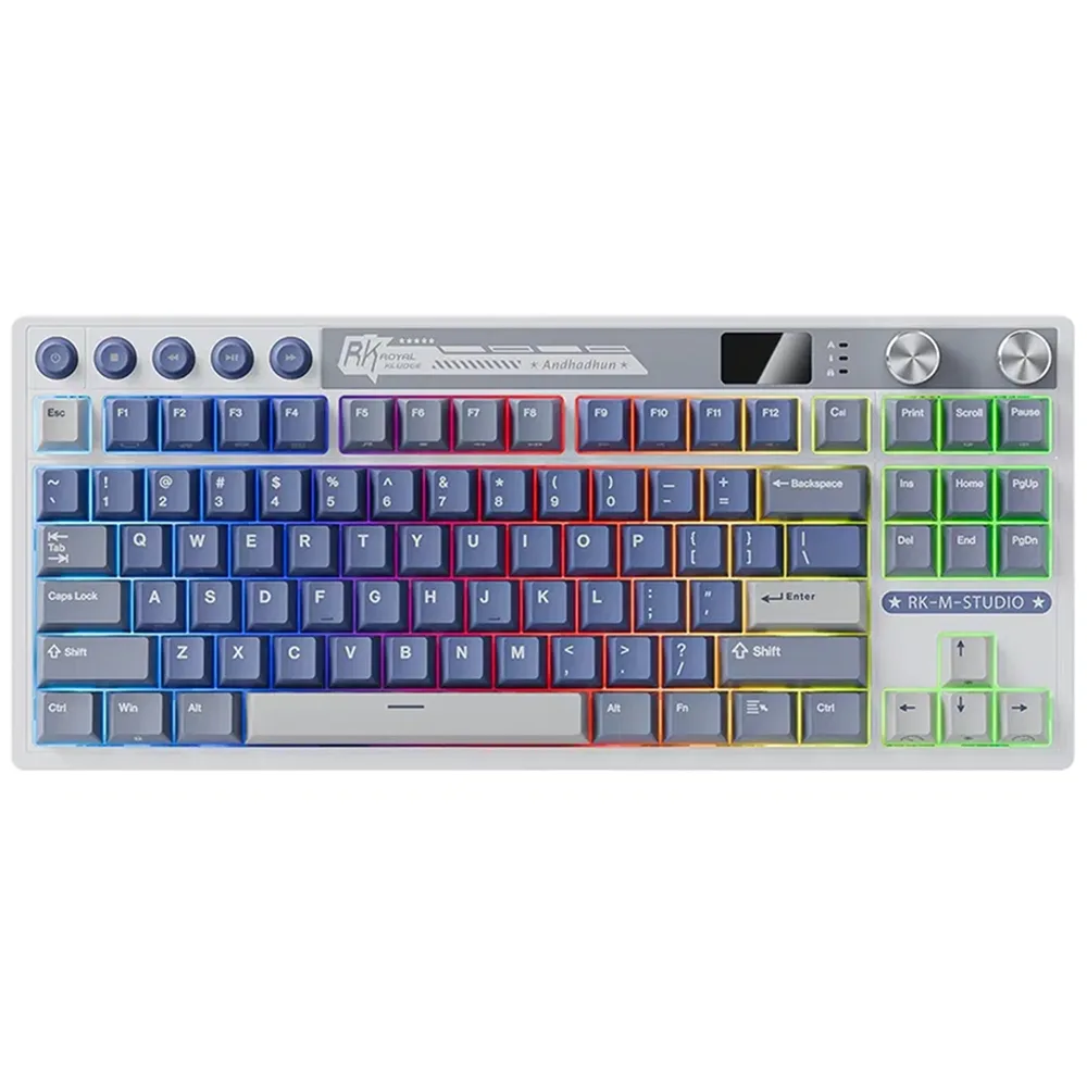 Perifericos Teclado Inalambrico Royal Kludge RK-M87 Ocean Blue Switch Beige Gamer Mecanico BT
