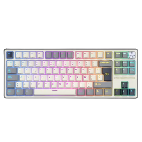 Perifericos Teclado USB Royal Kludge R87 Pro Half Grey Switch Creamy Gamer Mecanico