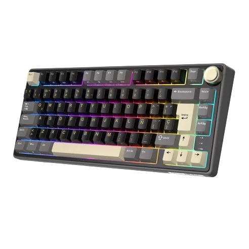 Perifericos Teclado USB Royal Kludge R75 Phantom Switch Brown Gamer Mecanico