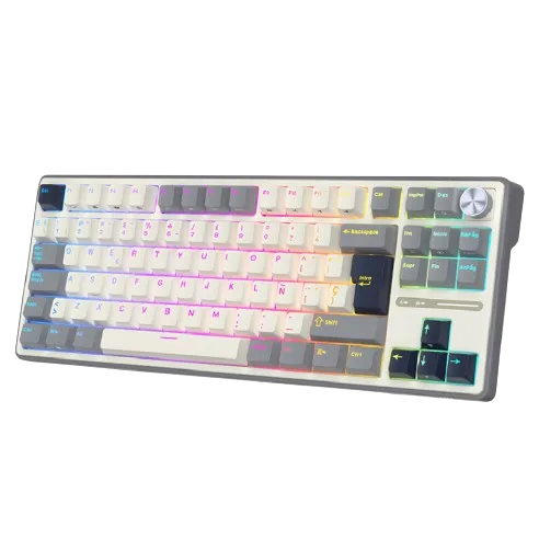 Perifericos Teclado USB Royal Kludge R87 Pro Half Grey Switch Creamy Gamer Mecanico