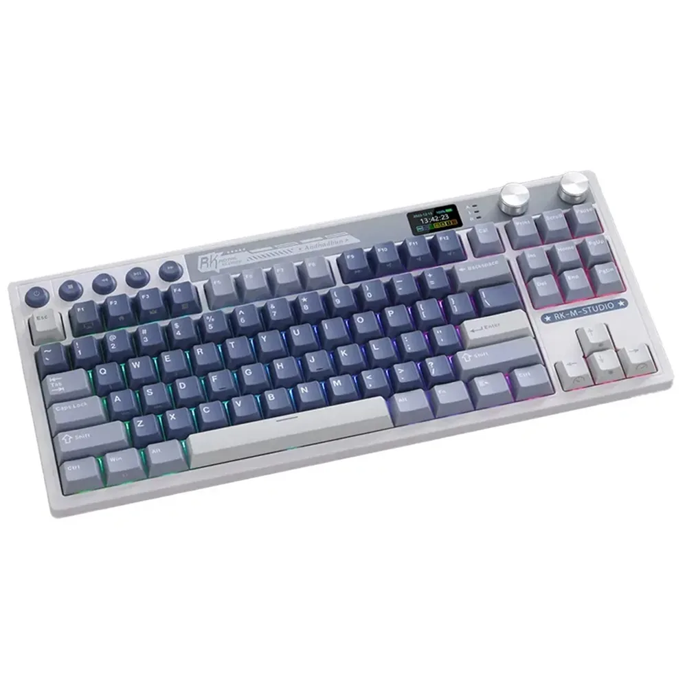 Perifericos Teclado Inalambrico Royal Kludge RK-M87 Ocean Blue Switch Beige Gamer Mecanico BT