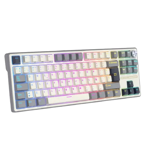 Perifericos Teclado USB Royal Kludge R87 Pro Half Grey Switch Creamy Gamer Mecanico