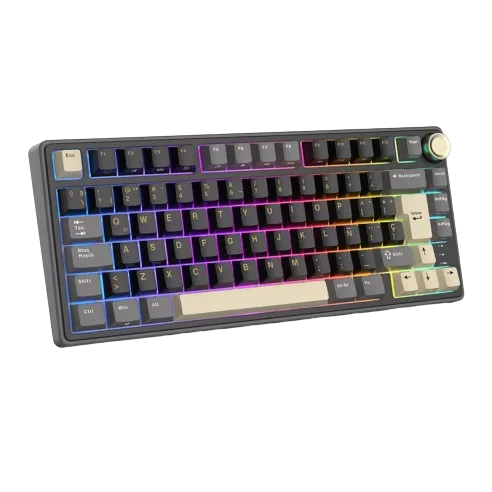 Perifericos Teclado USB Royal Kludge R75 Phantom Switch K Silver Gamer Mecanico