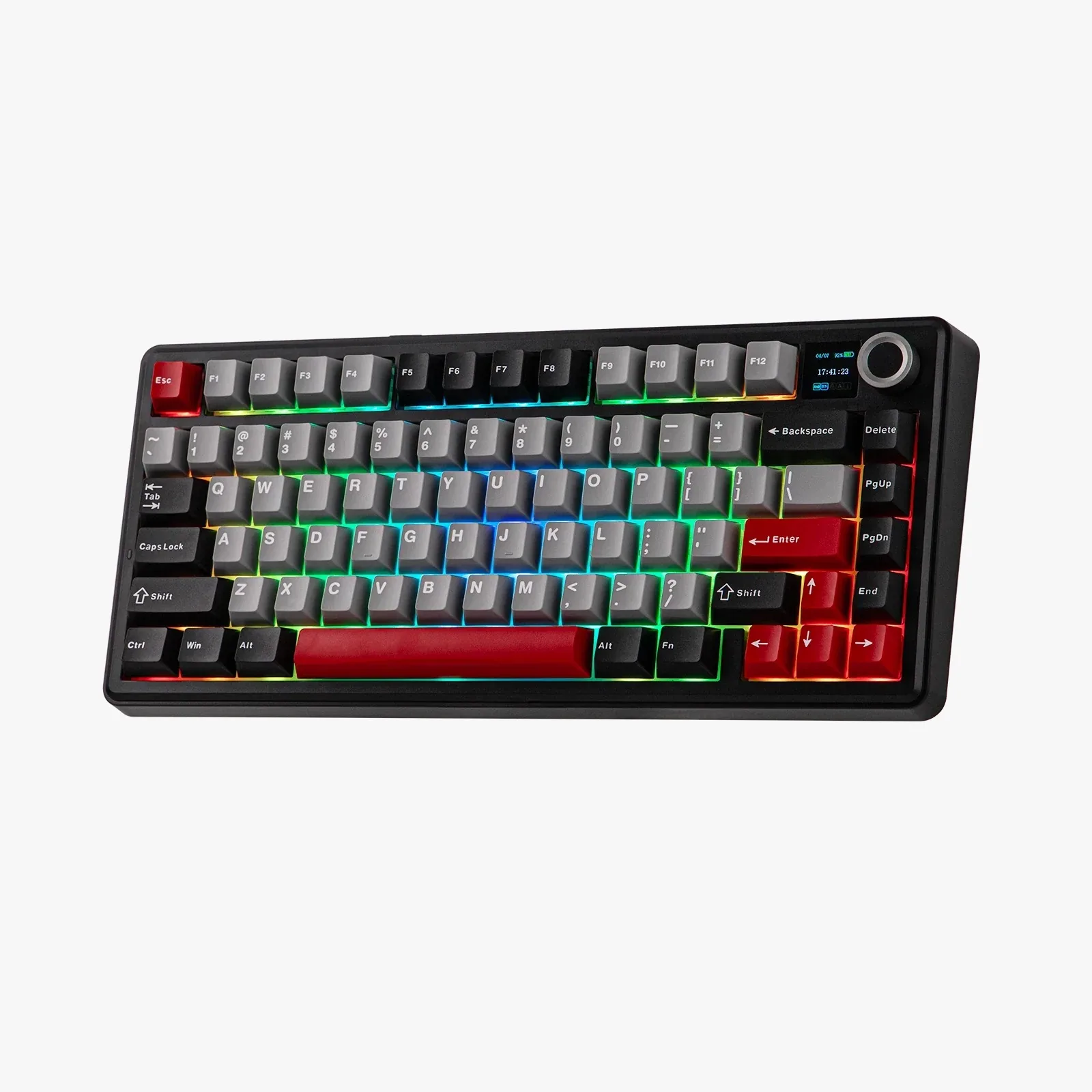 Perifericos Teclado Inalambrico Aula F75 Max Black + Gray + Red Switch Reaper Mecanico BT Gamer