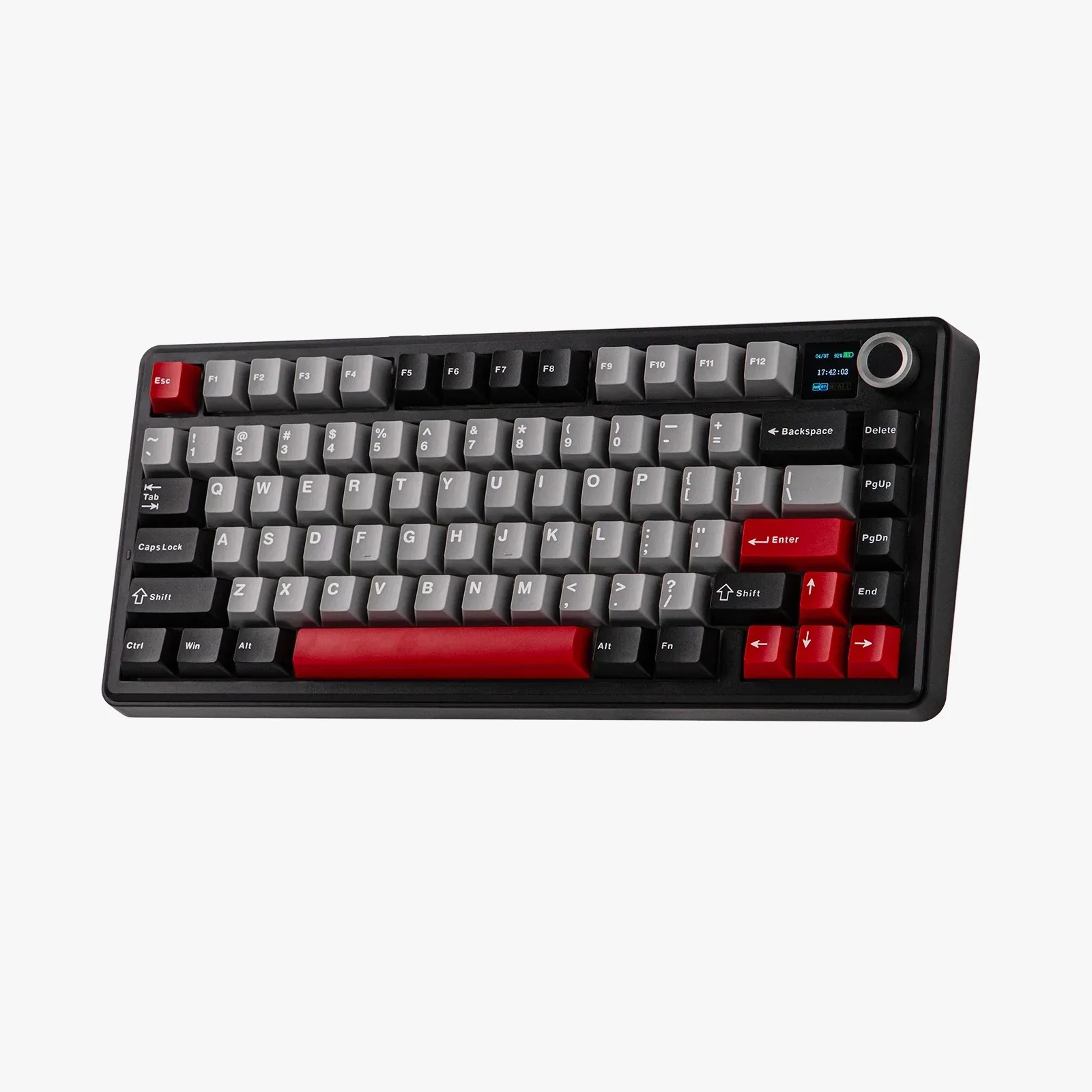 Perifericos Teclado Inalambrico Aula F75 Max Black + Gray + Red Switch Reaper Mecanico BT Gamer