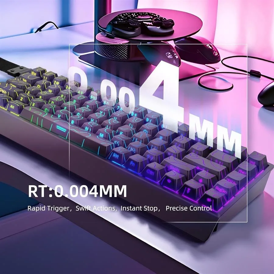 Perifericos Teclado USB Irok Mercury68 Black RGB Switch Purple Star Gamer Magnetico