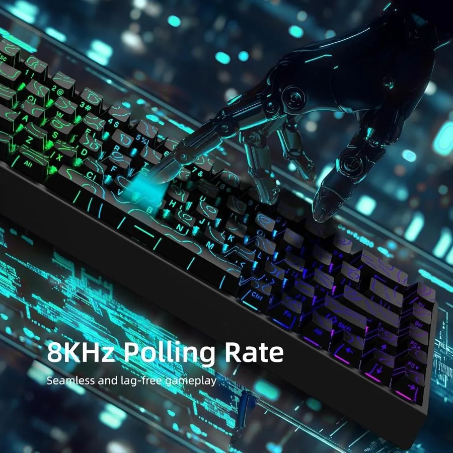 Perifericos Teclado USB Irok Mercury68 Black RGB Switch Purple Star Gamer Magnetico
