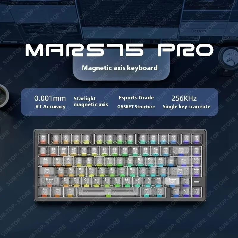 Perifericos Teclado USB Irok Mars75 Pro Black RGB Switch Starlight Gamer Magnetico