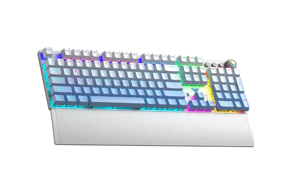 Perifericos Teclado Inalambrico Aula F2088 Air Gradient Blue Switch Brown Gamer Mecanico BT