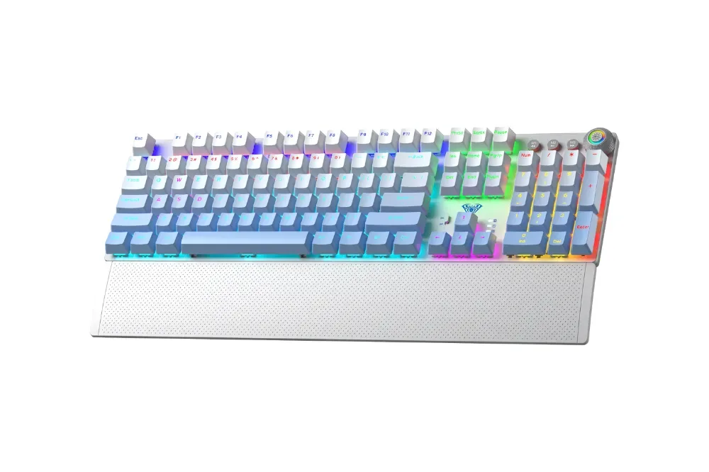 Perifericos Teclado Inalambrico Aula F2088 Air Gradient Blue Switch Brown Gamer Mecanico BT
