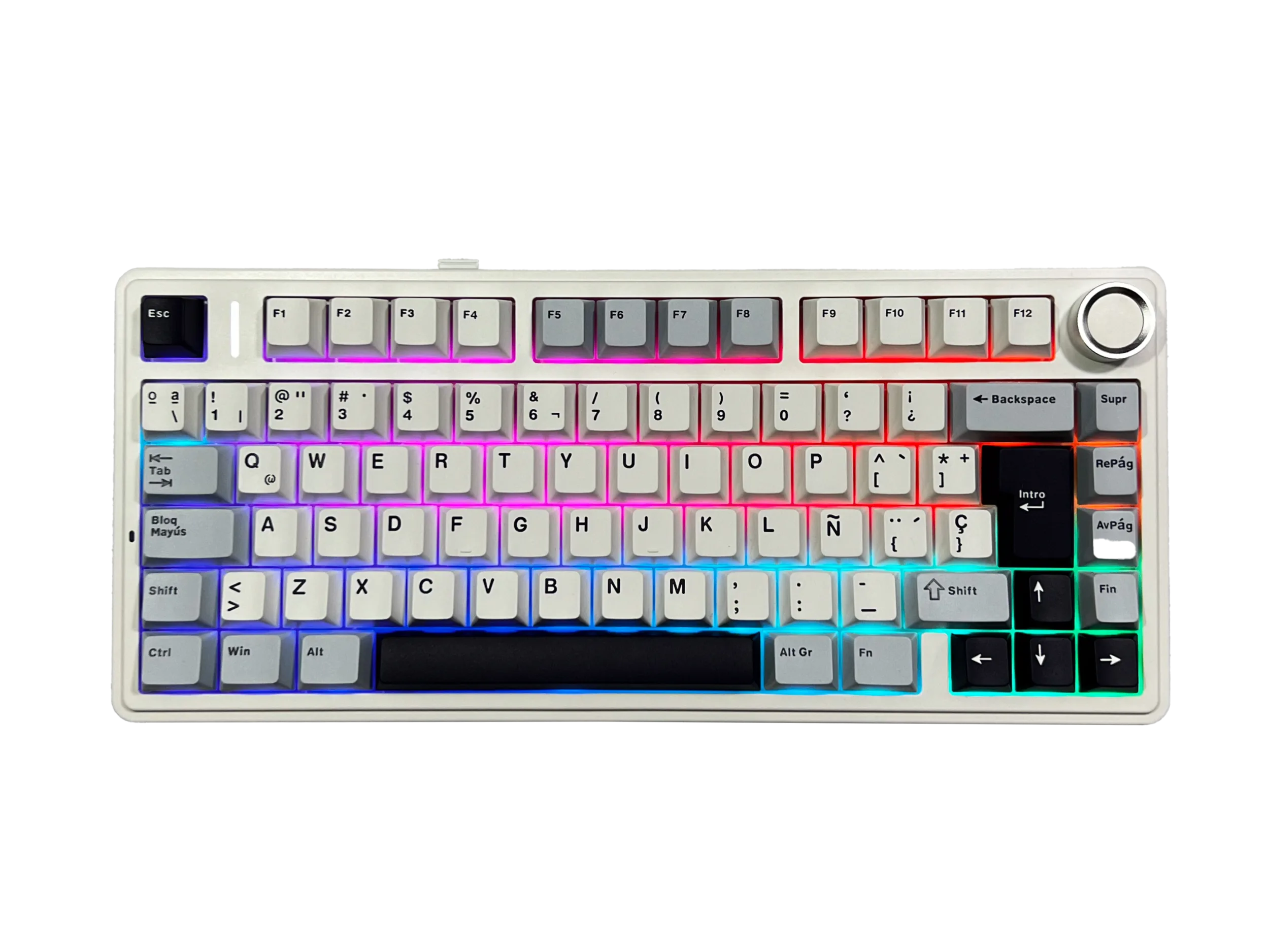 Perifericos Teclado USB Aula F75 Blue+White+Purple Switch Pink Gamer Mecanico