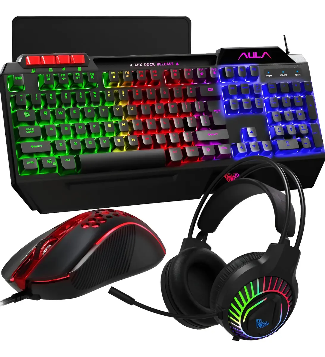 Perifericos Kit Gamer Aula 4 En 1 Tec/Mouse/Pad/Auri T650