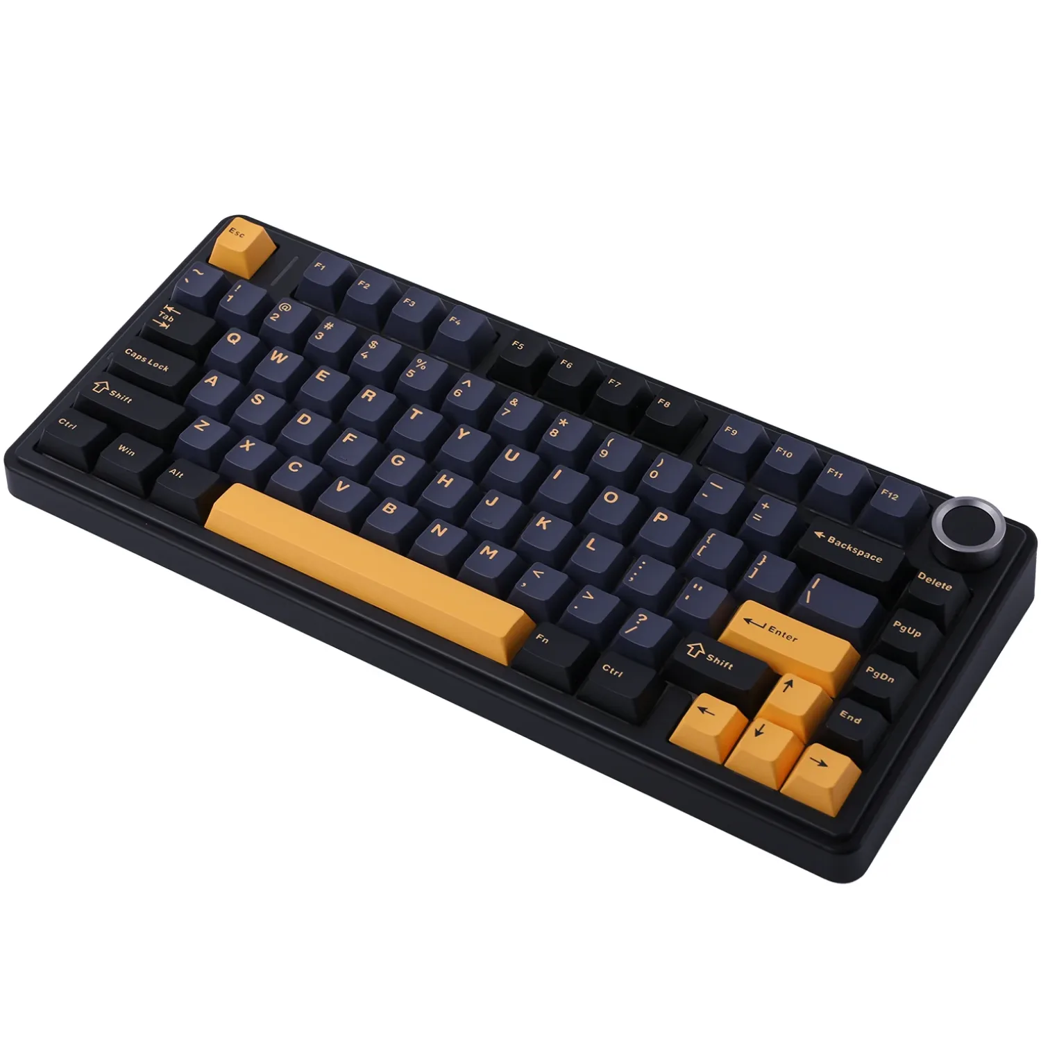 Perifericos Teclado USB Aula F75 Black+Dark Blue+Orange Switch Pink Gamer Mecanico
