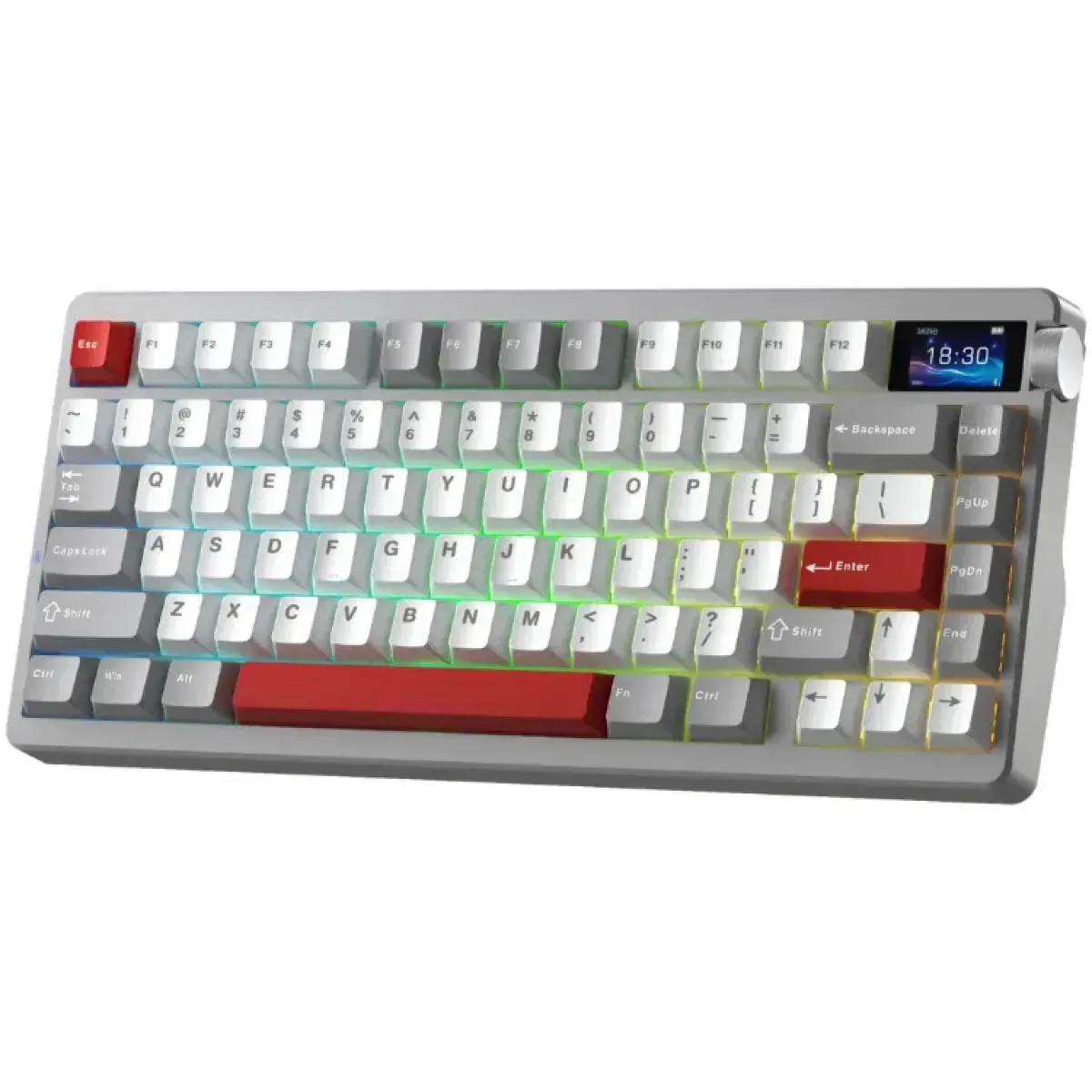 Perifericos Teclado Inalambrico Aula Nova 75 Red+ Gray + White  Switch Caramel Latte Gamer Mecanico BT