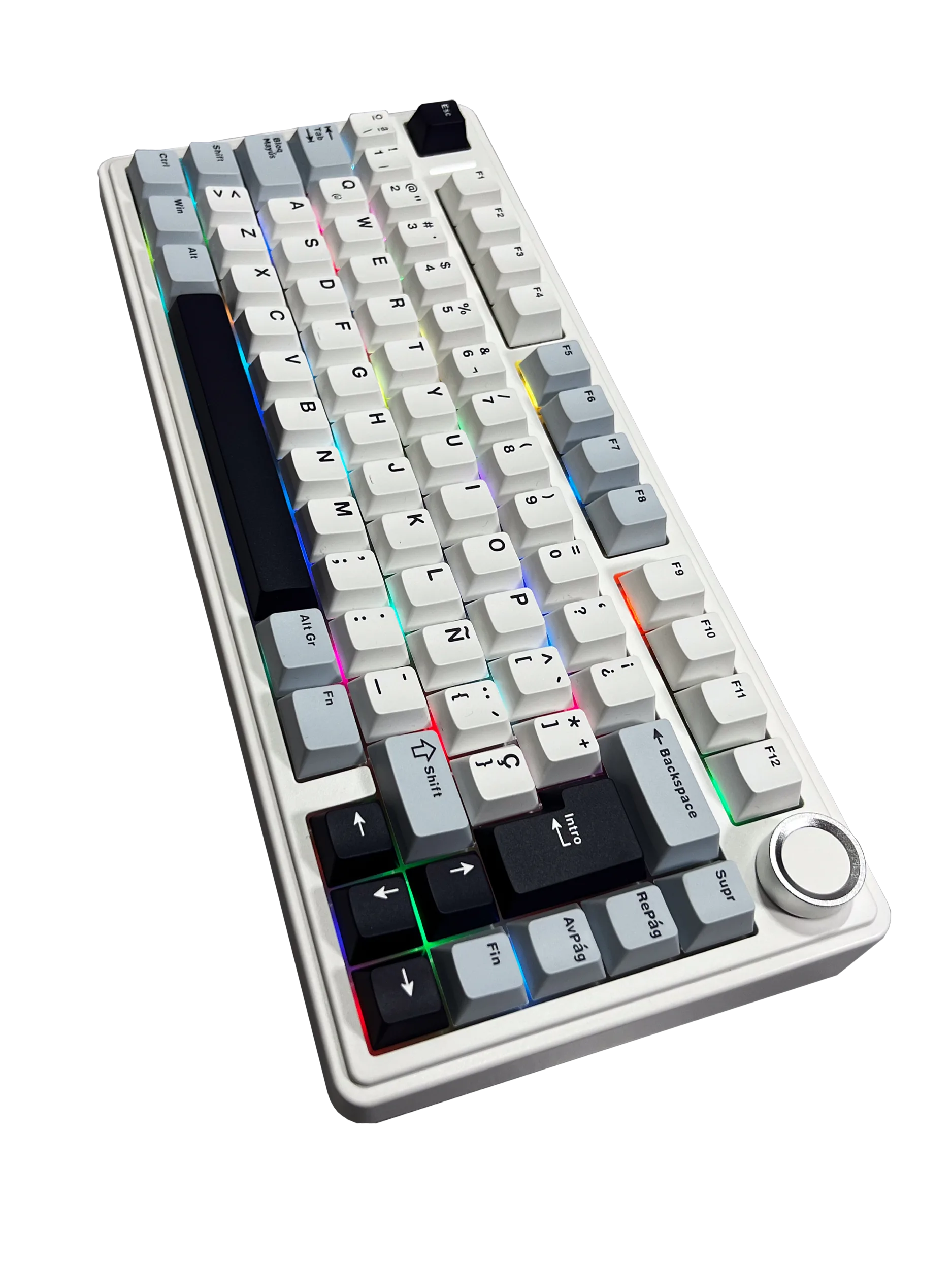 Perifericos Teclado USB Aula F75 Blue+White+Purple Switch Pink Gamer Mecanico