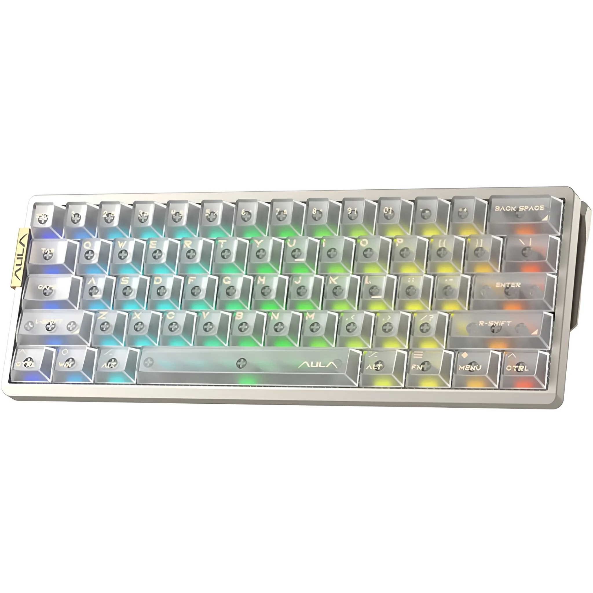 Perifericos Teclado USB Aula AG60 Pro Warm Silver + White Frosted Switch Aether Magnetico Gamer